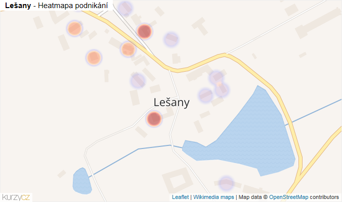 Mapa Lešany - Firmy v části obce.
