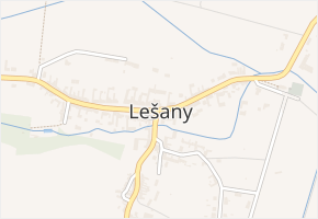 Lešany v obci Lešany - mapa části obce