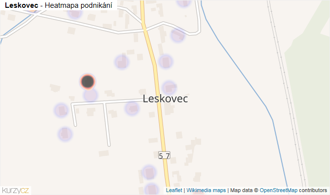 Mapa Leskovec - Firmy v části obce.