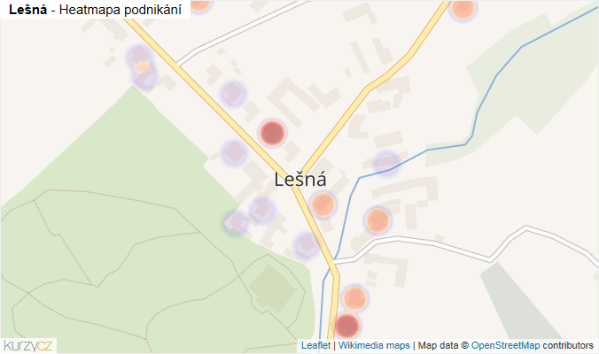 Mapa Lešná - Firmy v části obce.