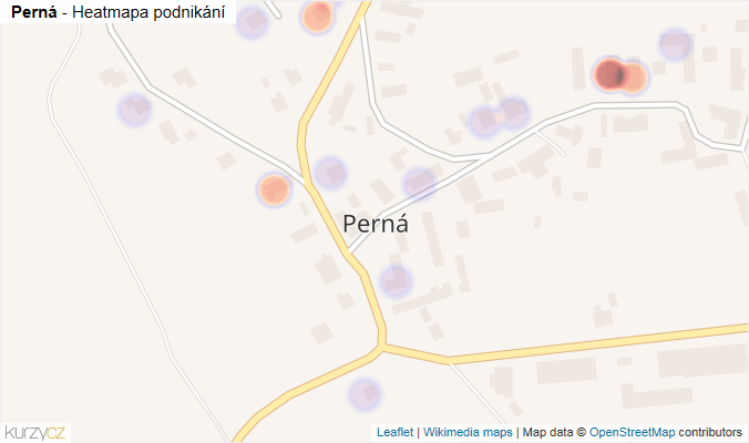 Mapa Perná - Firmy v části obce.