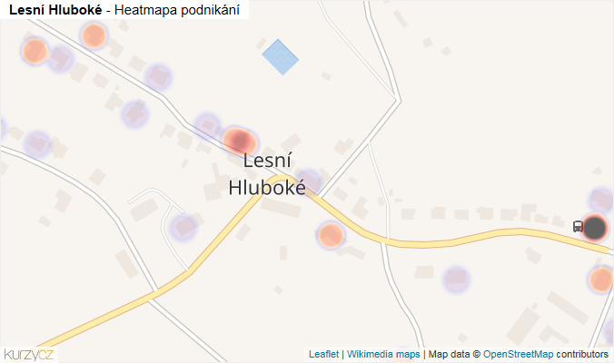 Mapa Lesní Hluboké - Firmy v části obce.