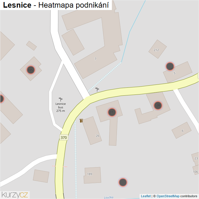 Mapa Lesnice - Firmy v obci.