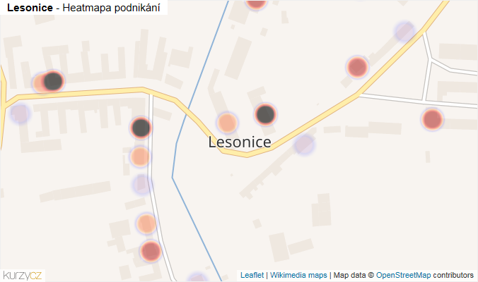 Mapa Lesonice - Firmy v části obce.