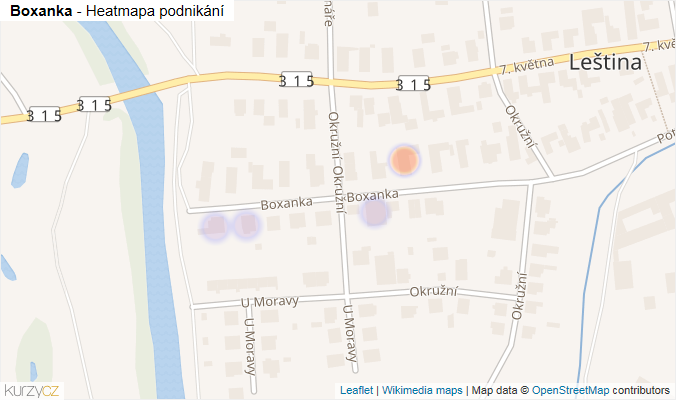 Mapa Boxanka - Firmy v ulici.