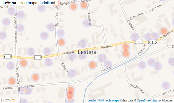 Mapa Leština - Firmy v části obce.