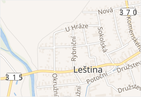 Rybniční v obci Leština - mapa ulice