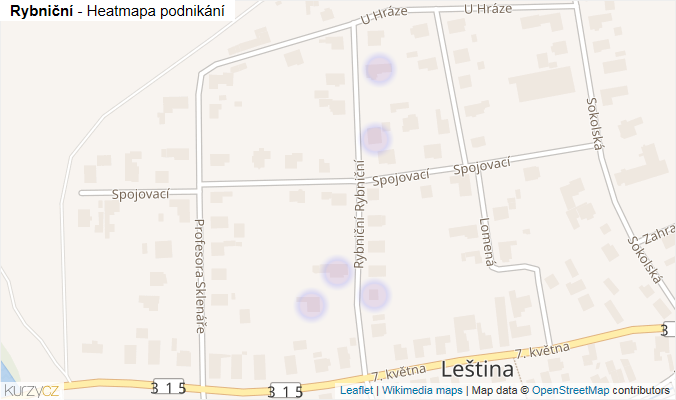 Mapa Rybniční - Firmy v ulici.