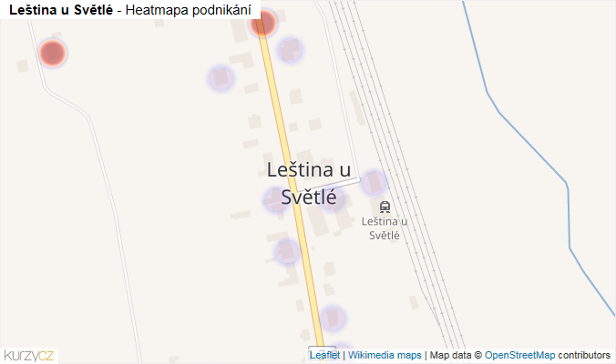 Mapa Leština u Světlé - Firmy v části obce.