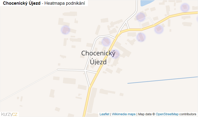 Mapa Chocenický Újezd - Firmy v části obce.