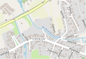 Akátová v obci Letkov - mapa ulice