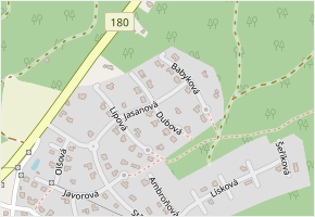 Dubová v obci Letkov - mapa ulice