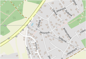 Javorová v obci Letkov - mapa ulice