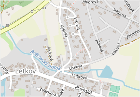 Kyšická v obci Letkov - mapa ulice