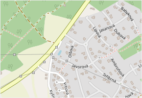 Olšová v obci Letkov - mapa ulice