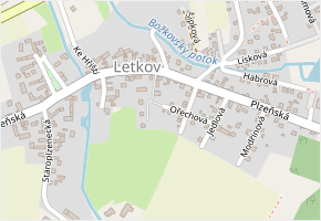 Ořechová v obci Letkov - mapa ulice