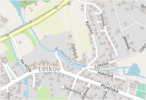 Šípková v obci Letkov - mapa ulice