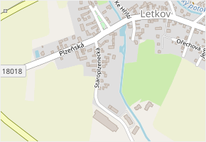 Staroplzenecká v obci Letkov - mapa ulice