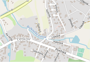 Trnková v obci Letkov - mapa ulice