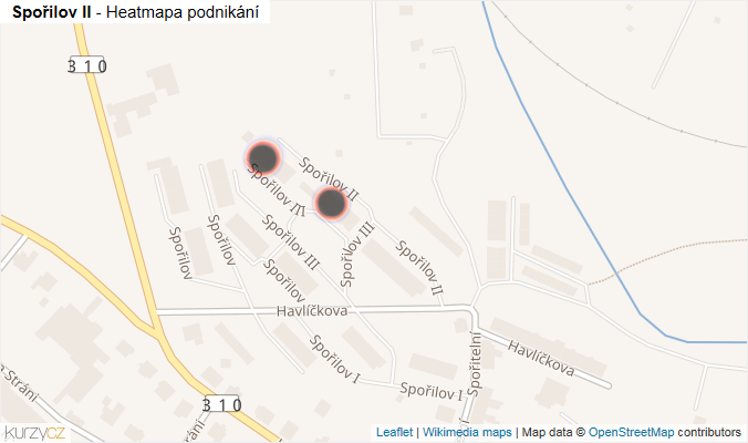 Mapa Spořilov II - Firmy v ulici.