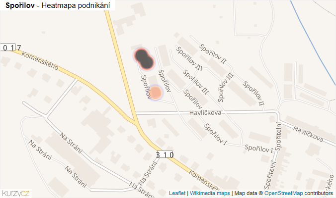 Mapa Spořilov - Firmy v ulici.