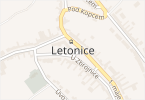 Letonice v obci Letonice - mapa části obce