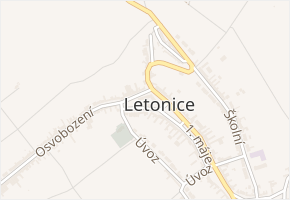 Osvobození v obci Letonice - mapa ulice
