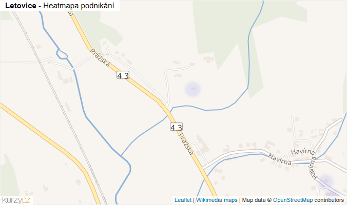 Mapa Letovice - Firmy v obci.