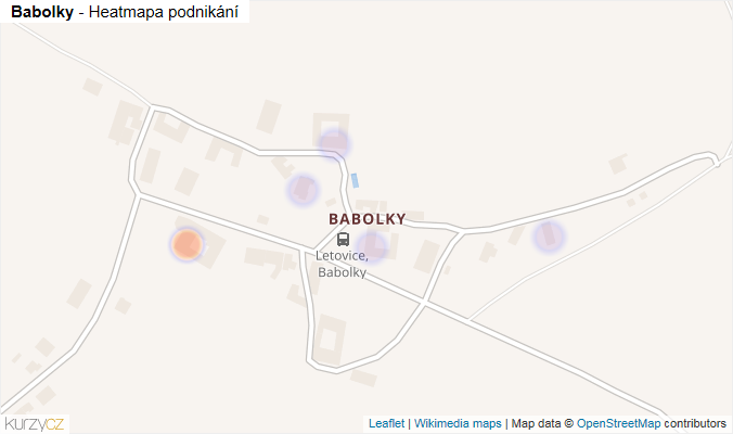 Mapa Babolky - Firmy v části obce.