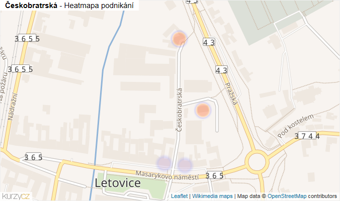 Mapa Českobratrská - Firmy v ulici.