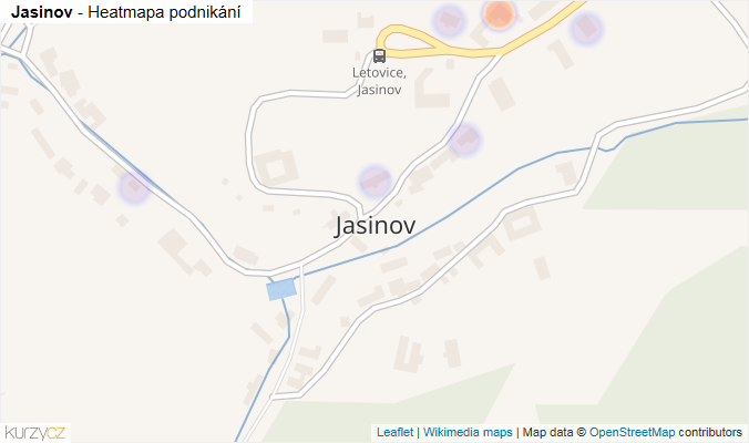 Mapa Jasinov - Firmy v části obce.
