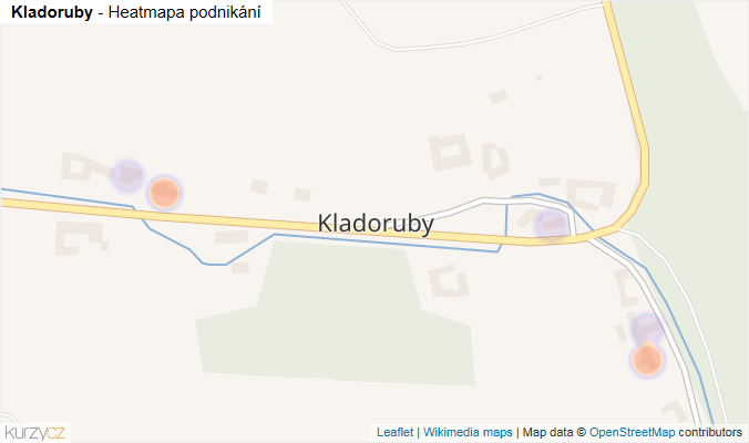 Mapa Kladoruby - Firmy v části obce.