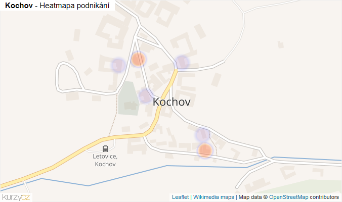 Mapa Kochov - Firmy v části obce.