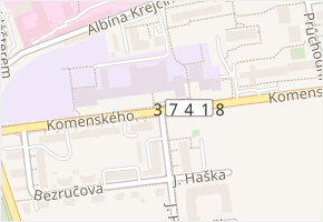 Komenského v obci Letovice - mapa ulice