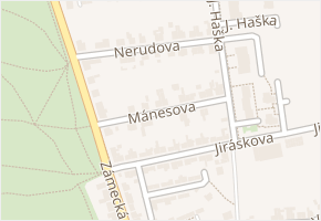 Mánesova v obci Letovice - mapa ulice