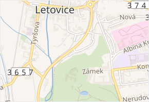 Na plese v obci Letovice - mapa ulice