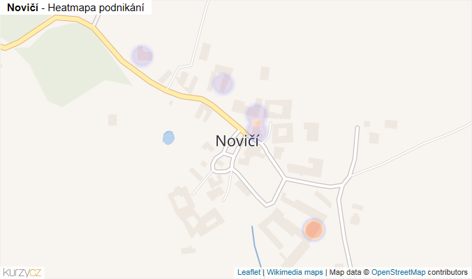 Mapa Novičí - Firmy v části obce.