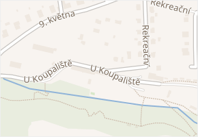 U koupaliště v obci Letovice - mapa ulice
