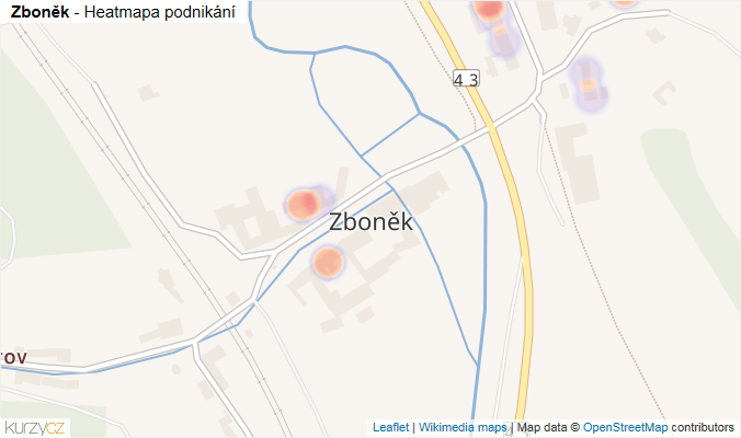 Mapa Zboněk - Firmy v části obce.