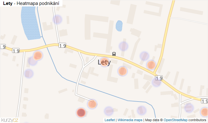 Mapa Lety - Firmy v části obce.