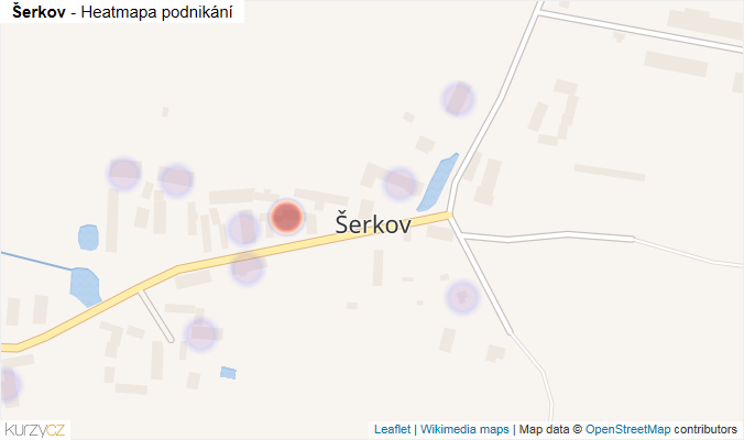 Mapa Šerkov - Firmy v části obce.