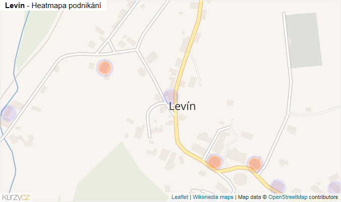 Mapa Levín - Firmy v části obce.