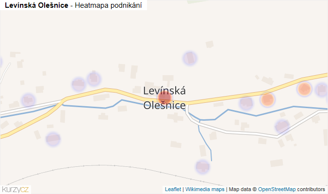 Mapa Levínská Olešnice - Firmy v části obce.