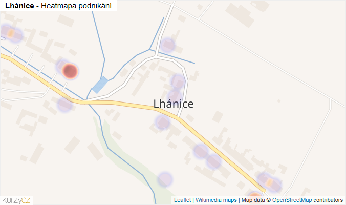 Mapa Lhánice - Firmy v části obce.
