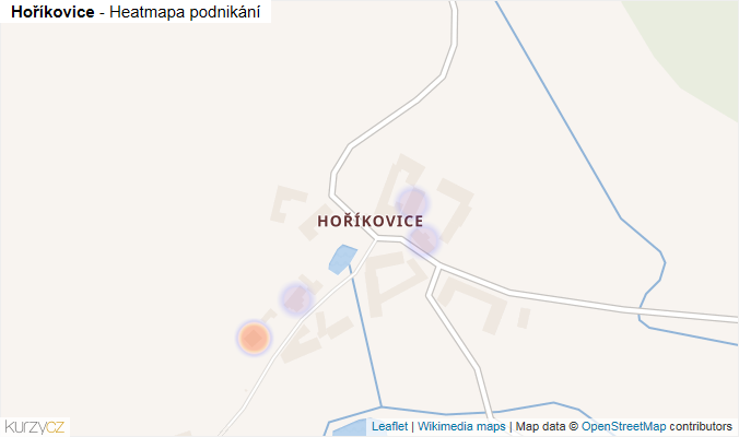 Mapa Hoříkovice - Firmy v části obce.