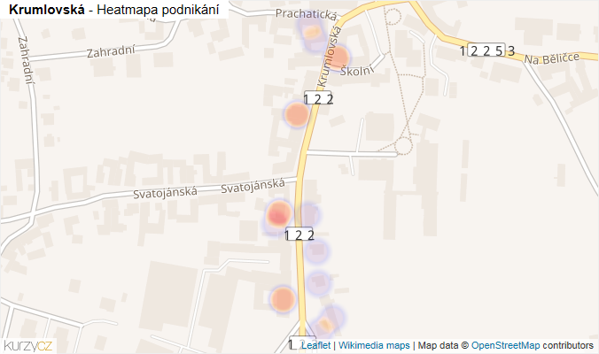 Mapa Krumlovská - Firmy v ulici.