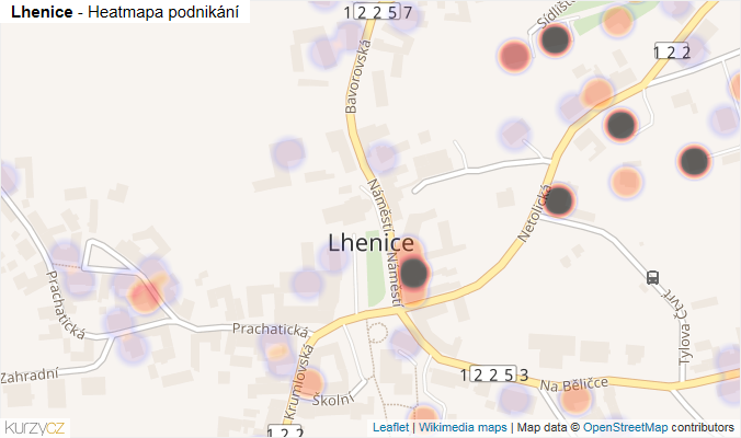 Mapa Lhenice - Firmy v části obce.