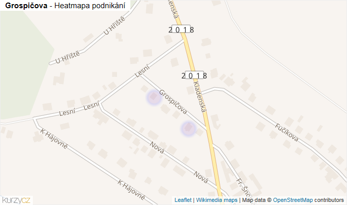 Mapa Grospičova - Firmy v ulici.
