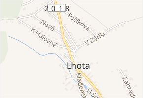 Kladenská v obci Lhota - mapa ulice
