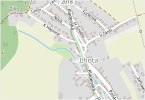 Lipová v obci Lhota - mapa ulice